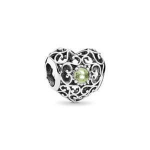 Pandora August Signature Heart Peridot Stone